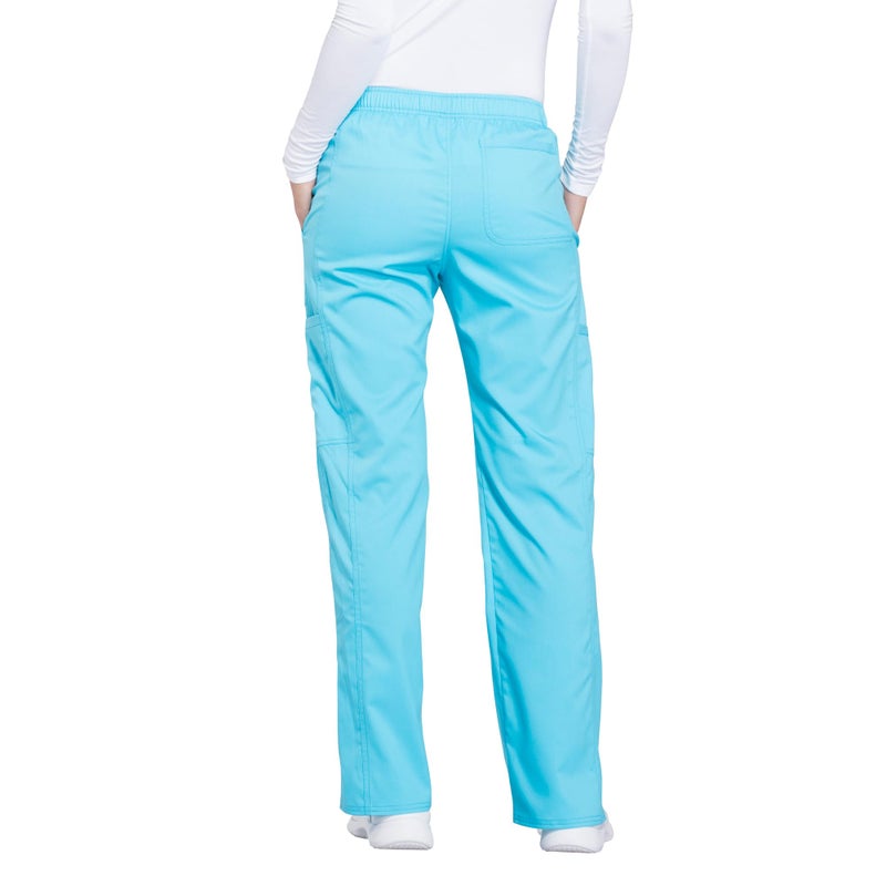 Cherokee Scrubs for Women Mid Rise Moderate Flare Drawstring Pant with 5 Pockets, Ultra Soft & Breathable Fabric - WW120, M, Turquoise - Image 2